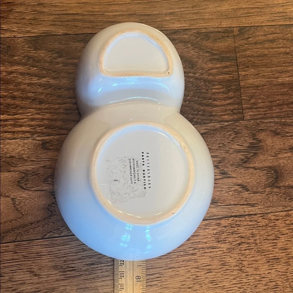 Pottery Barn White and Red Olive Dish